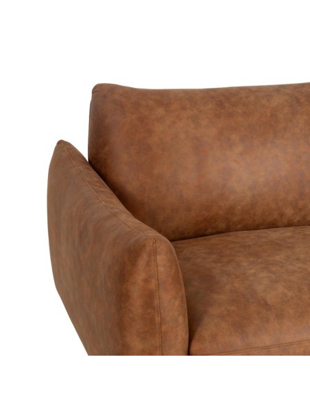 SOFÁ 3 PLAZAS MARRÓN TEJIDO-MADERA SALÓN 210 X 89 X 86 CM