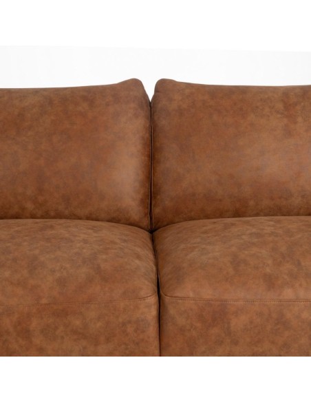 SOFÁ 3 PLAZAS MARRÓN TEJIDO-MADERA SALÓN 210 X 89 X 86 CM