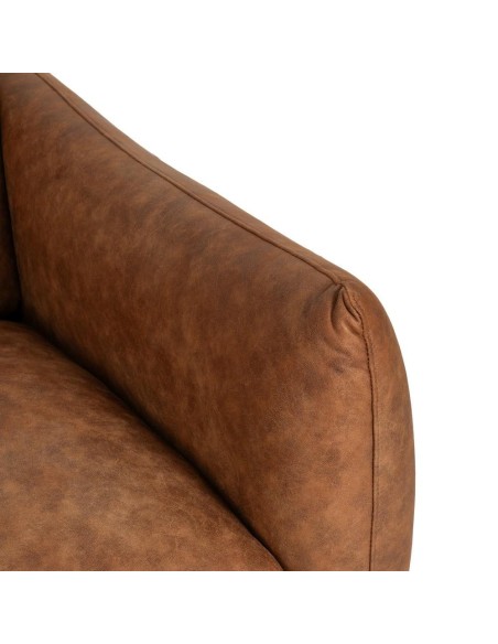 SOFÁ 3 PLAZAS MARRÓN TEJIDO-MADERA SALÓN 210 X 89 X 86 CM