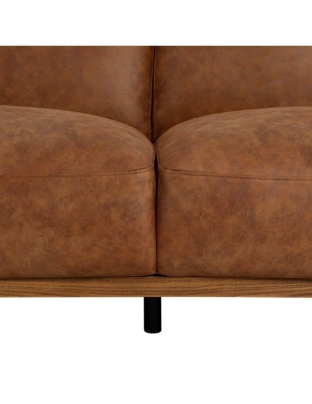SOFÁ 3 PLAZAS MARRÓN TEJIDO-MADERA SALÓN 210 X 89 X 86 CM