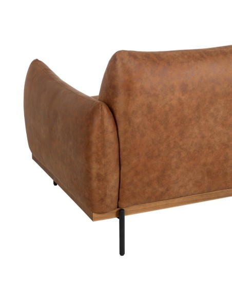 SOFÁ 3 PLAZAS MARRÓN TEJIDO-MADERA SALÓN 210 X 89 X 86 CM