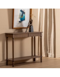 CONSOLA MARRÓN DM-MADERA 90 X 30 X 75 CM 2
