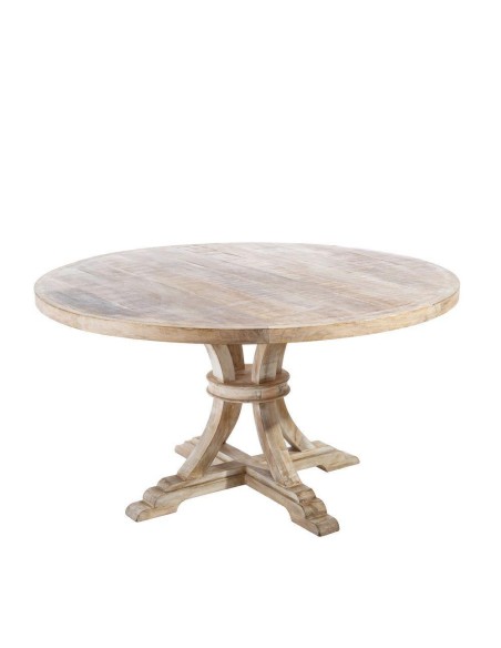 MESA COMEDOR REDONDA BLANCO DECAPÉ 150 X 150 X 76 CM