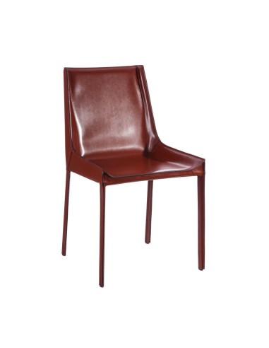 SILLA MARRÓN PIEL SALÓN 48 X 52 X 86 CM