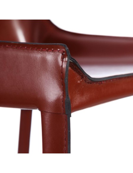SILLA MARRÓN PIEL SALÓN 48 X 52 X 86 CM