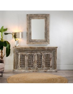 APARADOR "ORISSA" BLANCO ROZADO MADERA 187 X 45 X 100 CM 2