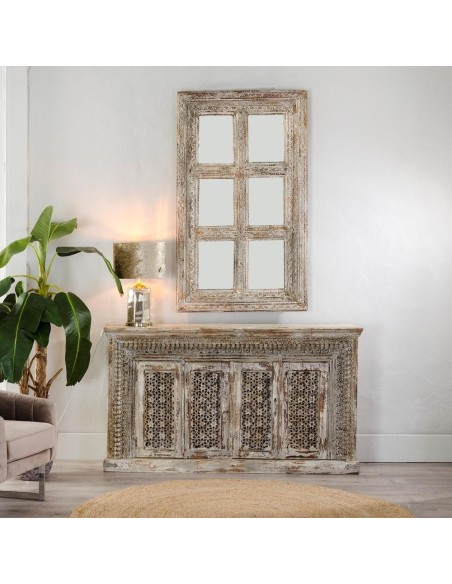 APARADOR "ORISSA" BLANCO ROZADO MADERA 187 X 45 X 100 CM