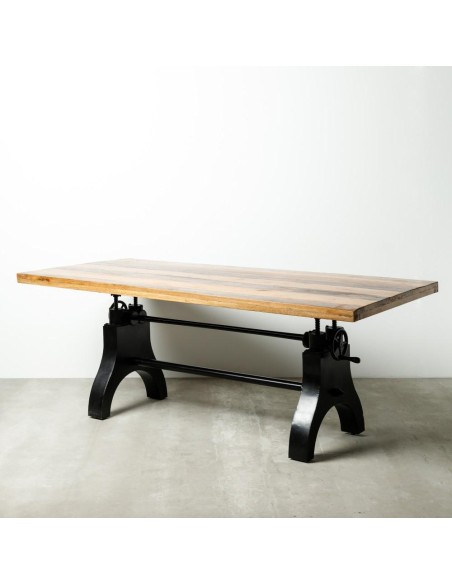 MESA COMEDOR NATURAL-NEGRO 220 X 100 X 75 CM