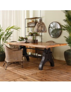MESA COMEDOR NATURAL-NEGRO 220 X 100 X 75 CM 2