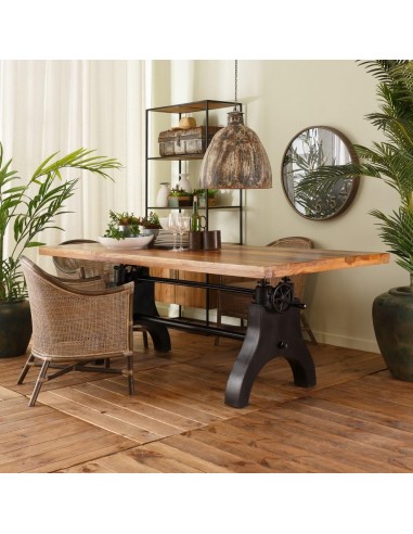 MESA COMEDOR NATURAL-NEGRO 220 X 100 X 75 CM