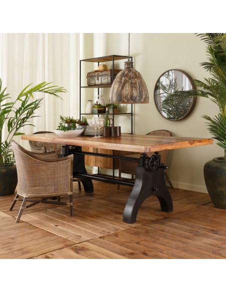 MESA COMEDOR NATURAL-NEGRO 220 X 100 X 75 CM