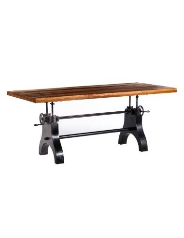 MESA COMEDOR NATURAL-NEGRO 220 X 100 X 75 CM