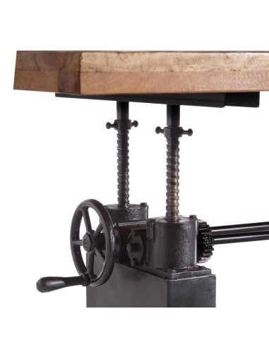 MESA COMEDOR NATURAL-NEGRO 220 X 100 X 75 CM