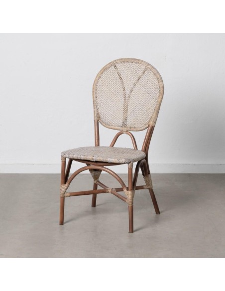 SILLA BEIGE-MARRÓN RATÁN 47 X 48 X 98,50 CM