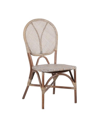 SILLA BEIGE-MARRÓN RATÁN 47 X 48 X 98,50 CM