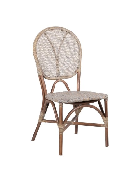 SILLA BEIGE-MARRÓN RATÁN 47 X 48 X 98,50 CM