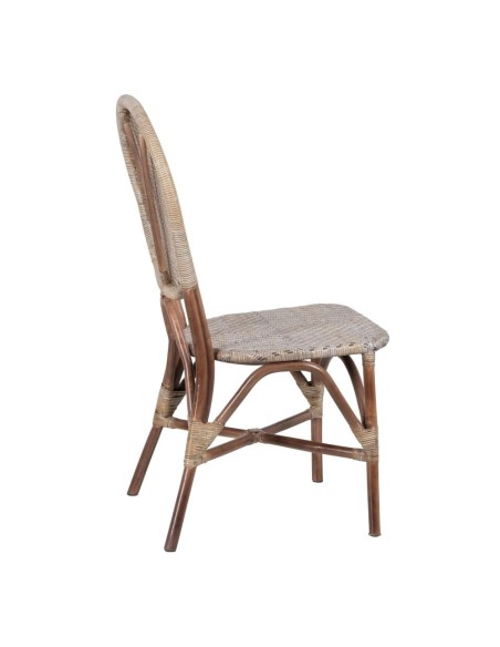 SILLA BEIGE-MARRÓN RATÁN 47 X 48 X 98,50 CM