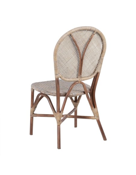 SILLA BEIGE-MARRÓN RATÁN 47 X 48 X 98,50 CM