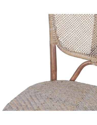 SILLA BEIGE-MARRÓN RATÁN 47 X 48 X 98,50 CM