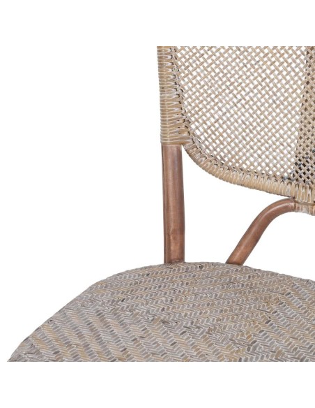 SILLA BEIGE-MARRÓN RATÁN 47 X 48 X 98,50 CM
