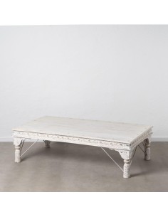 MESA CENTRO BLANCO ROZADO MADERA MANGO 177 X 100 X 50 CM