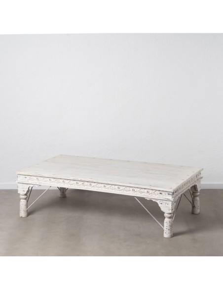 MESA CENTRO BLANCO ROZADO MADERA MANGO 177 X 100 X 50 CM