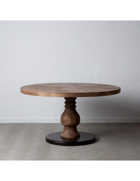 MESA COMEDOR NATURAL-NEGRO 140 X 140 X 75 CM