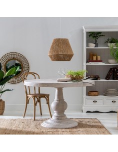 MESA COMEDOR BLANCO ROZADO 120 X 120 X 76 CM 2