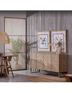 APARADOR CREMA MADERA-HIERRO SALÓN 180 X 45 X 84 CM 2