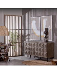 APARADOR NATURAL MADERA-HIERRO SALÓN 185 X 48,50 X 92,50 CM 2