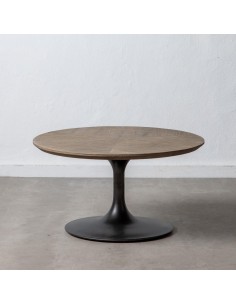 MESA CENTRO NEGRO MADERA-HIERRO SALÓN 80 X 80 X 43,50 CM