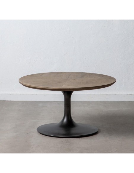 MESA CENTRO NEGRO MADERA-HIERRO SALÓN 80 X 80 X 43,50 CM