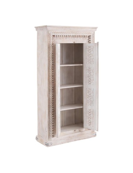 ARMARIO BLANCO ROZADO MADERA DE MANGO 100 X 40 X 180 CM