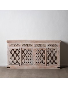 APARADOR BLANCO ROZADO MADERA DE MANGO 180 X 40 X 96 CM