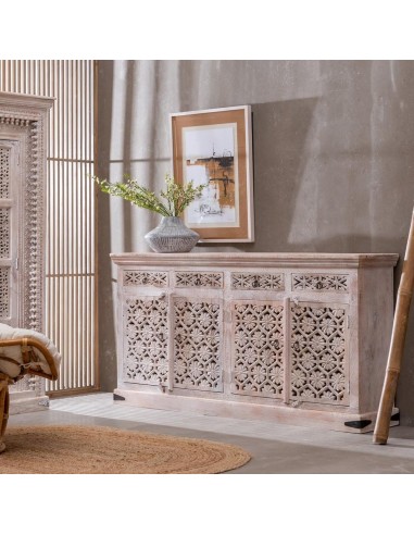 APARADOR BLANCO ROZADO MADERA DE MANGO 180 X 40...