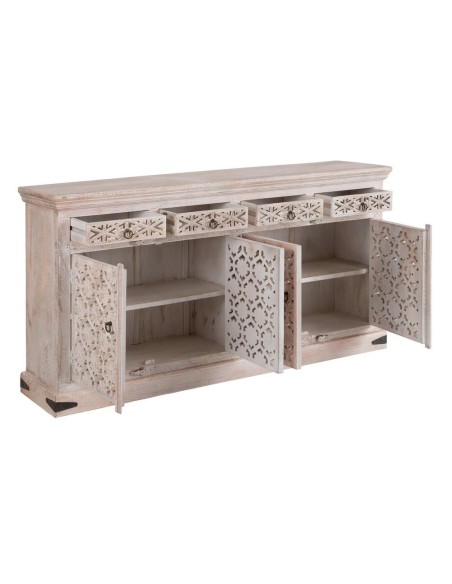 APARADOR BLANCO ROZADO MADERA DE MANGO 180 X 40 X 96 CM