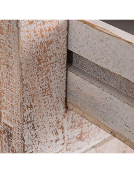 APARADOR BLANCO ROZADO MADERA DE MANGO 180 X 40 X 96 CM