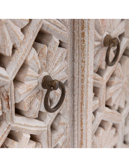 APARADOR BLANCO ROZADO MADERA DE MANGO 180 X 40 X 96 CM