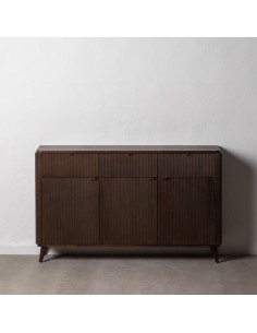 APARADOR MARRÓN OSCURO MADERA MINDI 140,50 X 35,50 X 85 CM