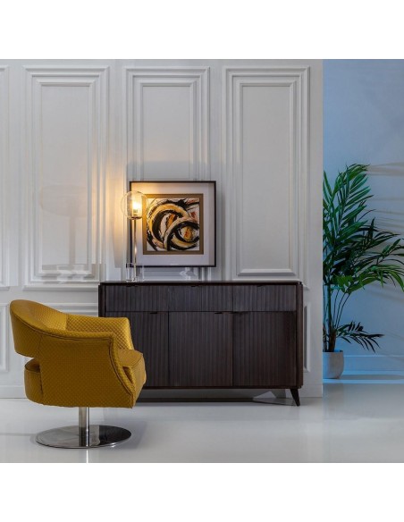 APARADOR MARRÓN OSCURO MADERA MINDI 140,50 X 35,50 X 85 CM