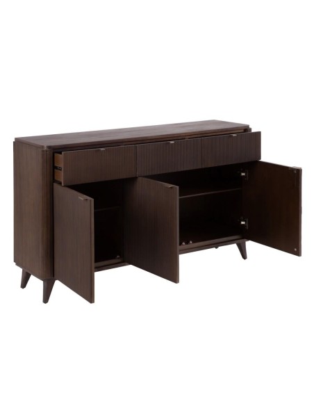 APARADOR MARRÓN OSCURO MADERA MINDI 140,50 X 35,50 X 85 CM