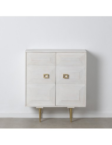 ARMARIO BLANCO MADERA / METAL SALÓN 89 X 43 X 105 CM