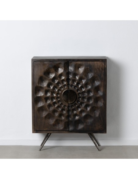 ARMARIO MARRÓN MADERA / METAL SALÓN 89 X 40 X 110 CM