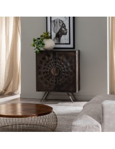 ARMARIO MARRÓN MADERA / METAL SALÓN 89 X 40 X 110 CM 2