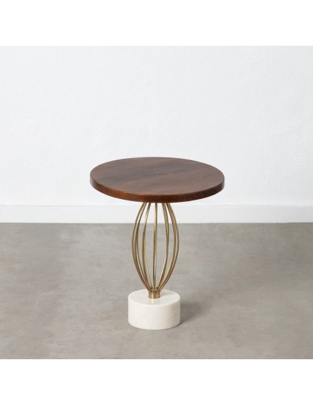 MESA AUXILIAR NATURAL-ORO MADERA-HIERRO 45,50 X 45,50 X 52,5