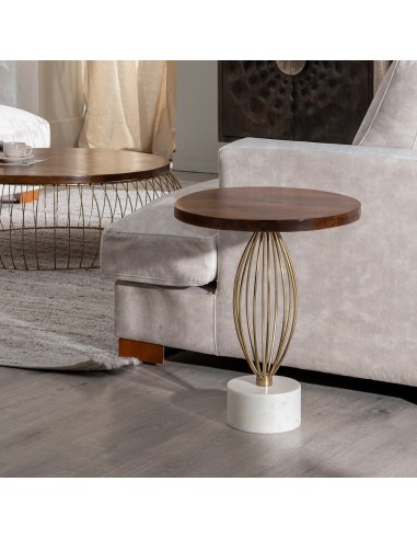 MESA AUXILIAR NATURAL-ORO MADERA-HIERRO 45,50 X...