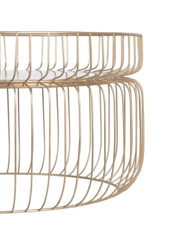 MESA CENTRO ORO-BLANCO HIERRO / MÁRMOL 72 X 72...