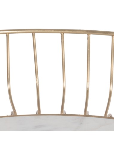 MESA CENTRO ORO-BLANCO HIERRO / MÁRMOL 72 X 72...