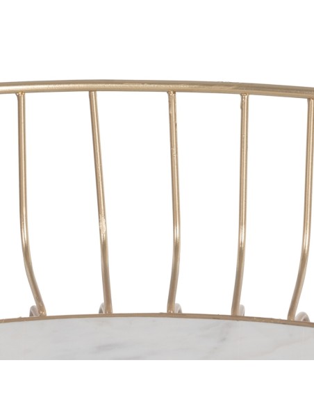 MESA CENTRO ORO-BLANCO HIERRO / MÁRMOL 72 X 72 X 40 CM