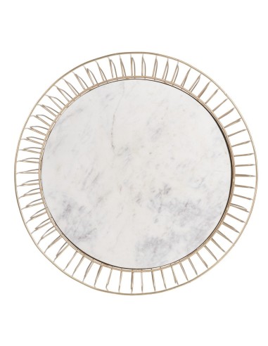 MESA CENTRO ORO-BLANCO HIERRO / MÁRMOL 72 X 72...